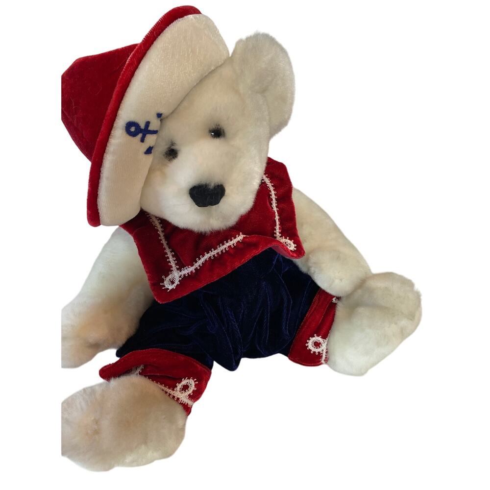 MTY International Sailor White Bear with Blue/Red Hat & Suit Plush 12 inch